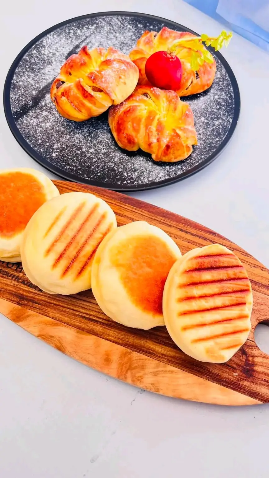 Freshly baked rolls and pastries