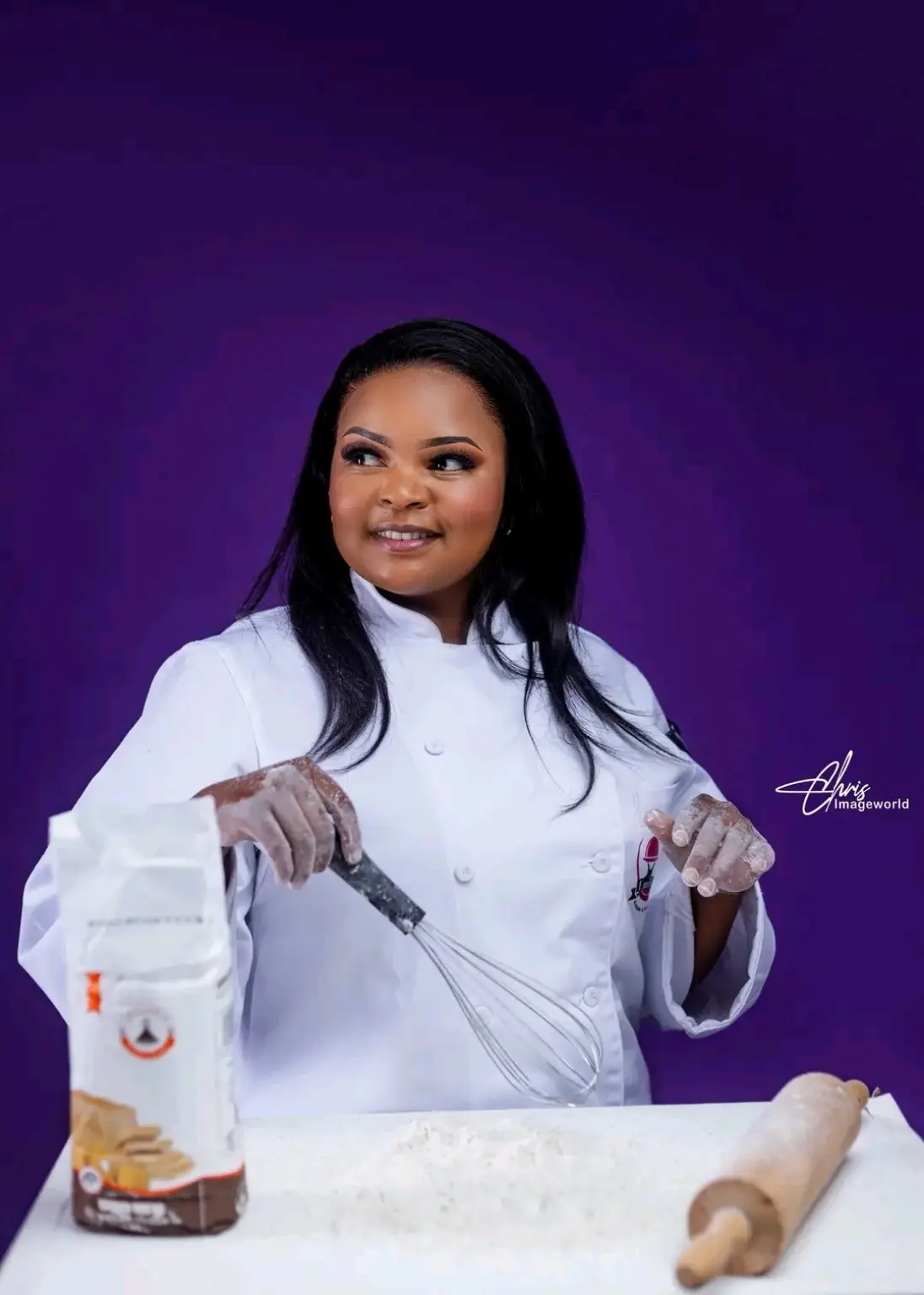 Chef Ntsoaki Mamoliehi Tlai-Tlai Ranko preparing to bake